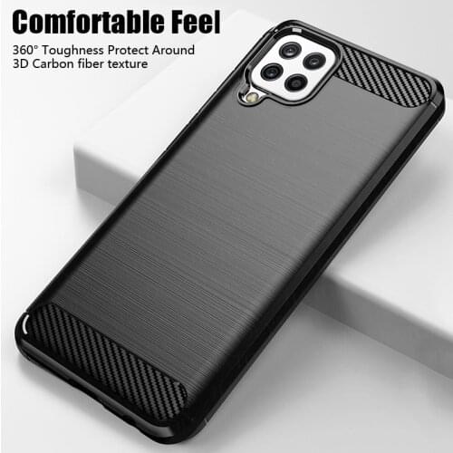 For Samsung Galaxy A22 Case Cover Shockproof Bumper Carbon Fiber Soft Silicone TPU Slim Phone Cover For Samsung Galaxy A22 Case