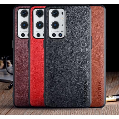 Case for Oneplus 9 Pro funda luxury Vintage Leather skin coque with TPU + PC hard cover for oneplus 9 pro case capa