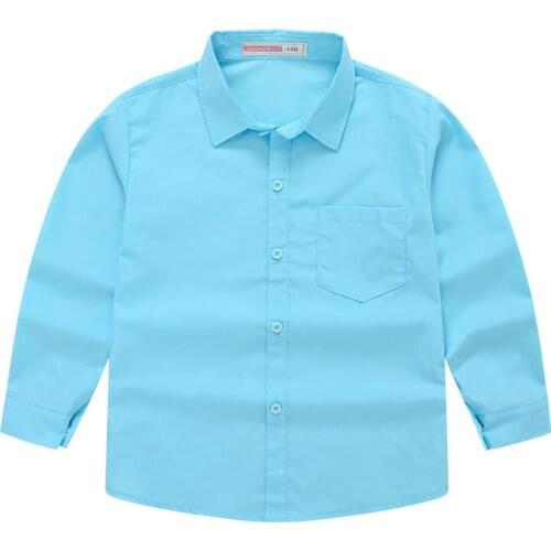 Childrens Shirts Boys Girls Fall Clothes Boy Solid color Long Sleeves Clothes Fashion blouse for big kids CRL062