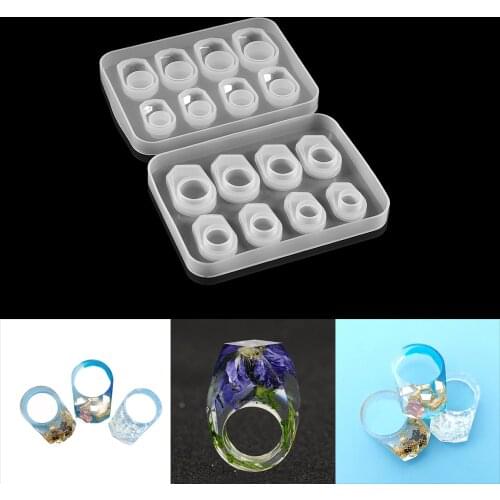 1pcs DIY Crystal Epoxy Ring Silicone Mold UV Resin Molds Ring Jewelry Moulds DIY Jewelry Accessories Epoxy Resin Tools