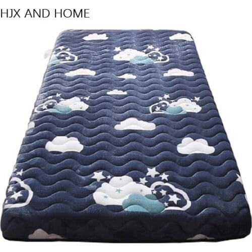 HJX 8cm thickness Flannel fabric high quality polyester filled warm in winter mattress Foldable mats folding bed product