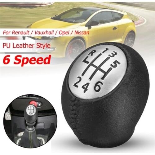 Car Leather Zinc Alloy 6 Speed Gear Head Handball Shifter 328650005R For Renault Megane Mk3 Clio Laguna Mk2 Scenic Vauxhall Opel