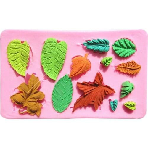 Creative Food Grade Silicone,Many Kinds Of Leaves Shape For Cookie Cutter Fondant Bakeware Decorating, Chocolate Mold