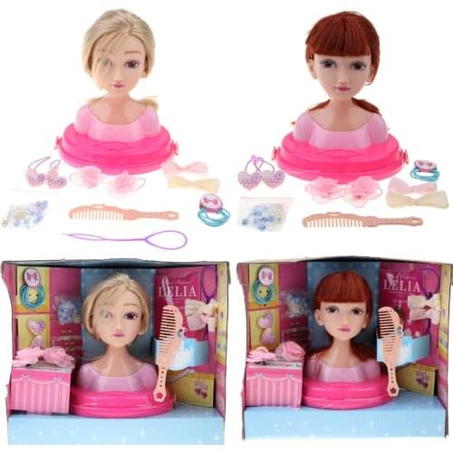 Fashion Doll Heads for Hair Styling Styling Dolls Head Play Set Makeup Doll Head Kids Childs Toy Beauty Girl Gift