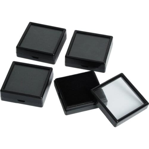 De Bijoux 35pcs Black Earring Studs,Jewelry Trinket Plastic Display Case Box Showcase Tray,Party Gift Box Favor Boxes 1.18x1.18"