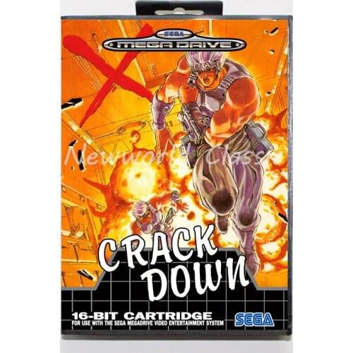 Crack Down for 16 bit For Genesis MD Game Card With Box For Sega Mega Drive For Genesis