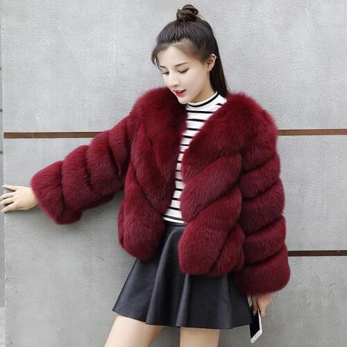 Savabien 2019 New Luxury Warm Faux Fox Fur Coat Women Autumn Winter Thick Furry Faux Fur Jacket Cardigan Fluffy Coats Streetwear
