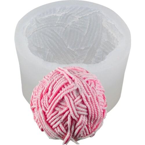 Knitting Wool Cylinder Silicone Candle Mold DIY Gypsum Plaster Mold Knitting Wool Ball Soap Silicon Molds For Candle