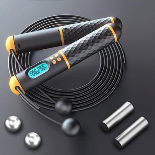 2-in-1 Skipping Rope Intelligent Cordless Rope Skipping Digital Counter Non-slip Handle Speed Rope for Gym Sports Fitness