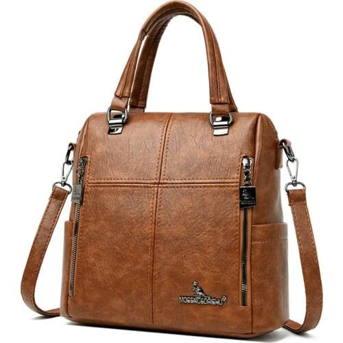 New Luxury Brand Women Shoulder Bag Pu Leather Crossbody Bag Fashion Messenger Bag New Designer Handbag Multifunction Day Pack