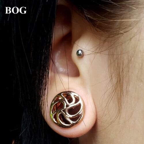 New Fashion 316L Surgical Steel Cutout Design Ear Tunnel Plugs Gauges Expander Stretcher Taper Piercing Body Jewelry 00G--1"