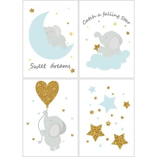 Yumeart 5D Diy Diamond Painting By Number Cartoon Elephant Needlework Diamond Embroidery Rhinestone Baby Room Decor Kids Gifts