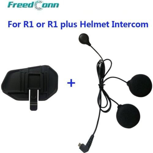 Small Microphone Mic & Adhesive Mount Clamp Clip For FreedConn R1 or R1 plus Helmet Intercom for Full Face Intergral Helmet