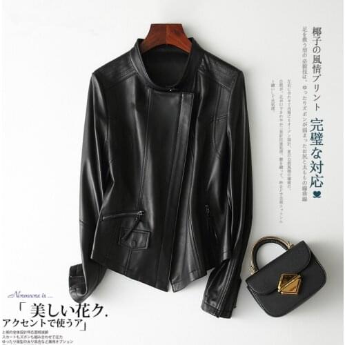 Genuine Leather Jacket for Women Winter Autumn Clothes 2020 Korean Moto Biker Short Sheepskin Coat Ladies Jacket TLR2056