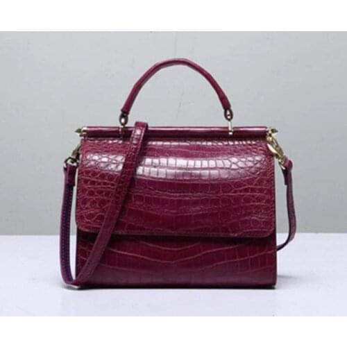 Ourui domestic Water to dye The crocodile belly Female bag Genuine leather female handbag women handbag 24cmX22cmX6cm