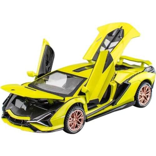 1:32 Alloy Die-cast Car SIAN Flash Sports Car Model Toy Car Pull Back Toy Car with Sound Light Gift Collection for kids