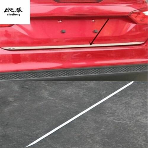 Free shipping 1pc stainless steel rear trunk door sill decoration cover for 2012-2016 Ford Focus 3 MK3 sedan car accessories