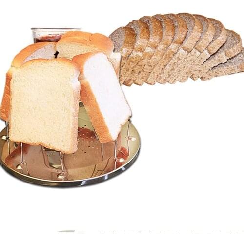 1Pc Practical 4 Slice Bread Toast Rack Grill Gas Stoves Cooker BBQ Camping Toaster Tray Creative Stainless Steel Plates