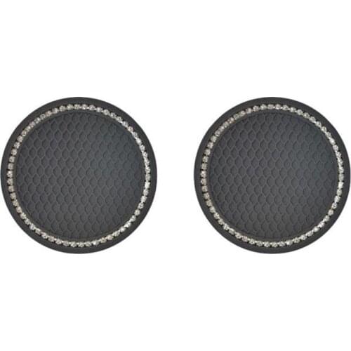 2Pcs Bling Car Coaster Drink Holder Glitter Water Cup Bottle Holder Anti-slip Pad Mat Silica Gel Cup Coaster Car Interior decor