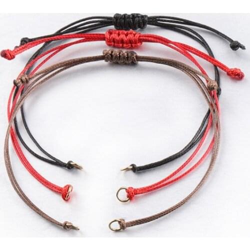 5Pcs/Lot Adjustable Waxed Thread Braid Bracelets For Women DIY Handmade Making Jewelry Accessories Red Black Brown