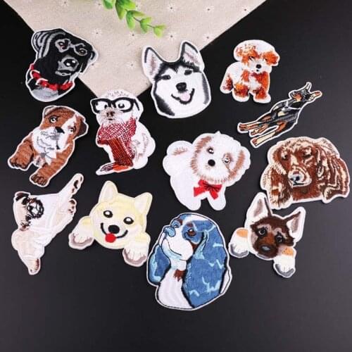 2020 New arrival 1PCS Cartoon Lovely Poodle Patch Border Pastoral Embroidery Iron on Patches Decor for Bag Jeans Applique