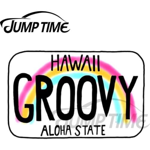 JumpTime 13 x 4.6cm Hawii Groovy License Plate Personality Creative Car Stickers Repair Decal Graffiti Sticker Laptop Decoration