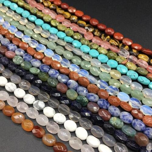 6x8mm Oval Shape Natural Semi-precious Stone Loose Bead Strand Jade Section Elliptical Egg-shaped Beads16 Colors For Your Choice