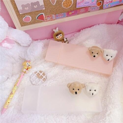1pc Lovely Bear Stuffed Plush Toys Pencil Case Stationery students creative gifts for baby Girls