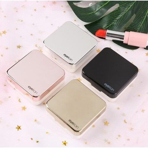 Contact Lens Case with Mirror Travel Glasses Box Flip Top Colored Contacts Eyewear for Women Contact Lenses Box Accessories