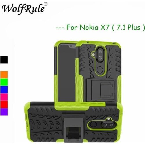 For Cases Nokia X7 Cover Dual Layer Armor Silicone Back Case For Nokia 8.1 Phone Holder Stand Shells For Nokia X7 Fundas