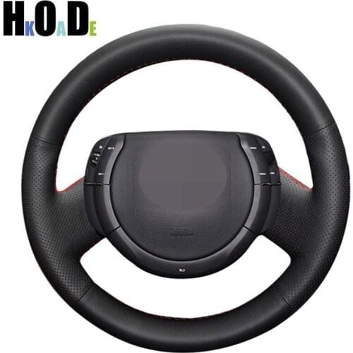 Black Artificial Leather Steering Wheel Cover Hand-stitched Car Steering Wheel Covers for Citroen Triumph Old C4 C-quatre