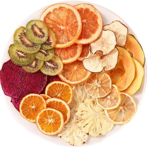 Pure natural organic dried fruit slices lemon pitaya oranges strawberry pineapple cantaloupe slices