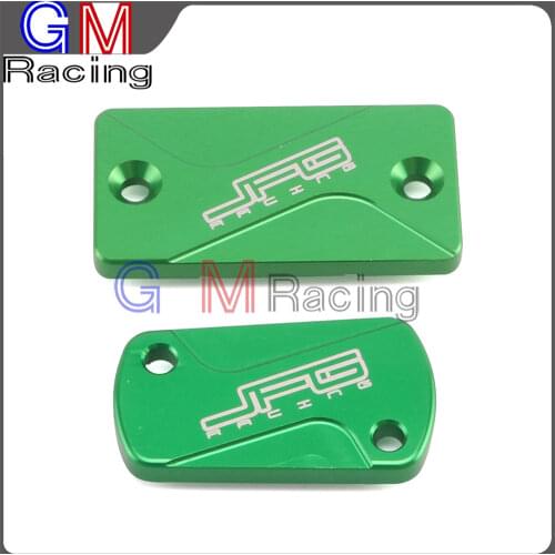 CNC Aluminum Front Rear Brake Reservoir Fluid Cover For KAWASAKI KX125 KX250 KX250F KXF250 KX450F KXF450 KLX450R KXF Motorcycle