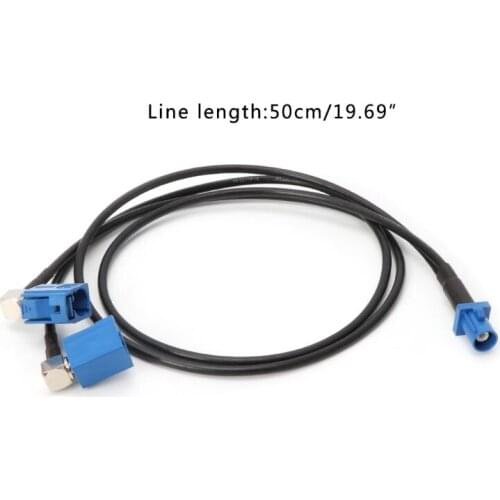 Fakra C Male Plug To 2 x Fakra C Female Jack RG174 Y Type Splitter Combined Cable