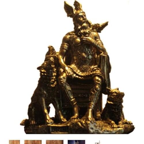 Ancient Greek mythological figure Odin restoring ancient home furnishing pieces armor Warrior Cafe bar figure Sculpture statue