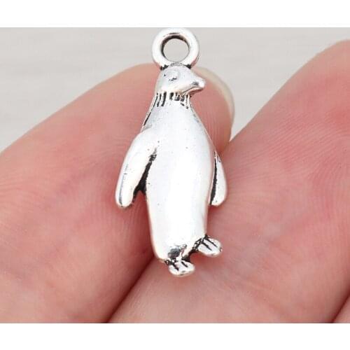 15 x Animal Penguin Charms Pendants Beads For Necklace Bracelet Jewelry Making Findings 23x10mm