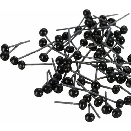2/3/4mm 150pairs Durable Doll Eyes Black Glass Safety Eye Practical Parts for Teddy Bear Dolls Animal Toys