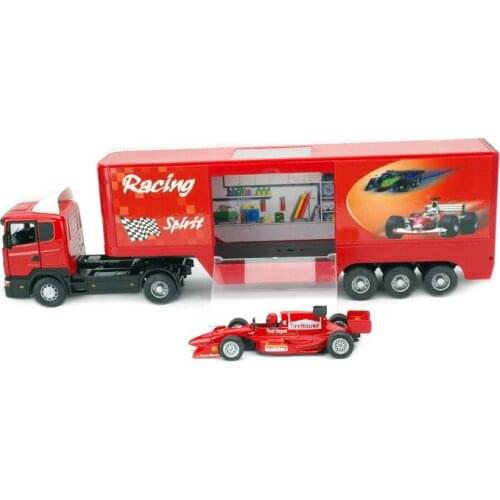 Alloy car Shiguan trailer truck 1:43 alloy front container truck Childrens toy model W91