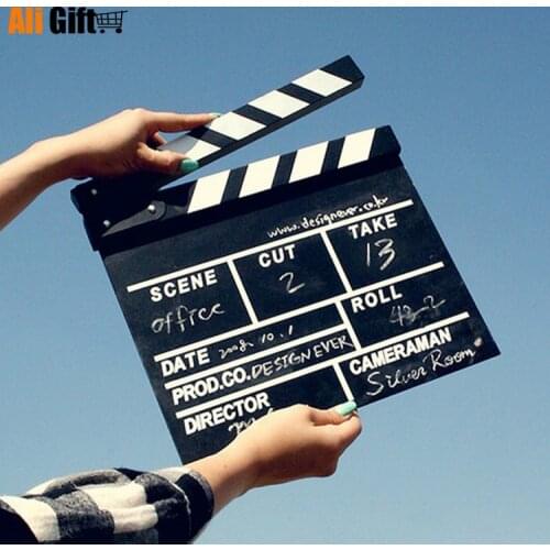 Bigger Size Film Director Clapper board Wooden Props DIY Materials ideo Clapper Board Scene Clapperboard TV Movie Film Cut Prop