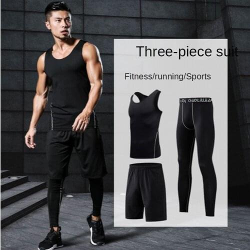 2021 Workout Clothes Suit Mens Summer Running Suit Tight-fitting Quick-drying Suit Vest Shorts Basketball Outdoor XXXL