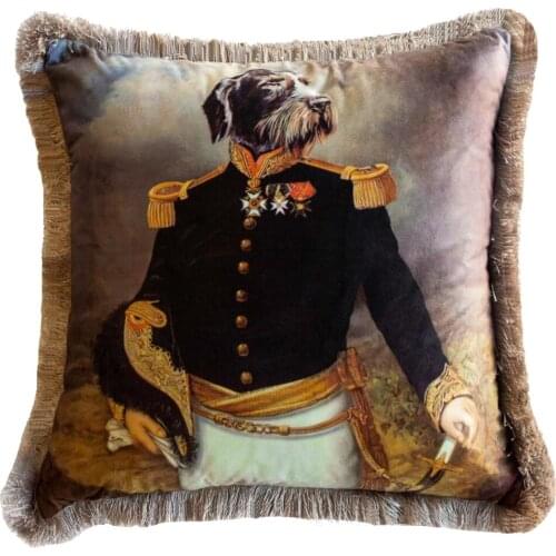 Square Pillowcase And Pillow Inside 450x450 Zippered Mr. Dog Velvet Fabric Frilly Models Decorative Sofa Home Cushions