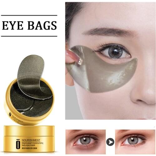 Black Pearl Eye Mask Fades Fine Lines Dark Circles Deep Hydrates Moisturizes Brightening Whitening Eye Patches TSLM1