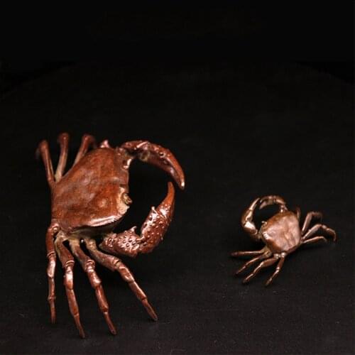 Pure Copper Tea Pet Solid Crab Antique Statue Copper Teapot Cover Tea Table Home Office Desk Decorative Decoration