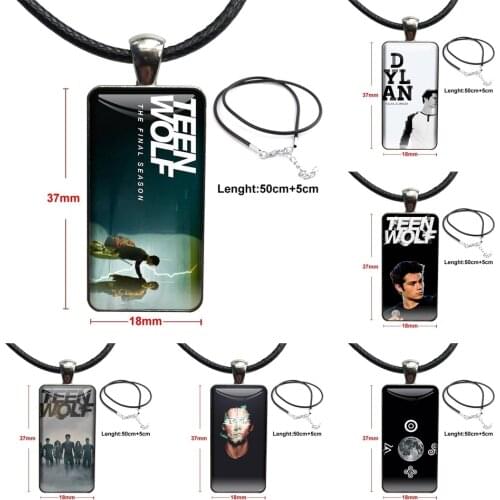 Vivid Colour Teen Wolf Stiles Dylan O'brien Fashion Glass Cabochon Pendant Rectangle Necklace Choker Necklace Jewelry For