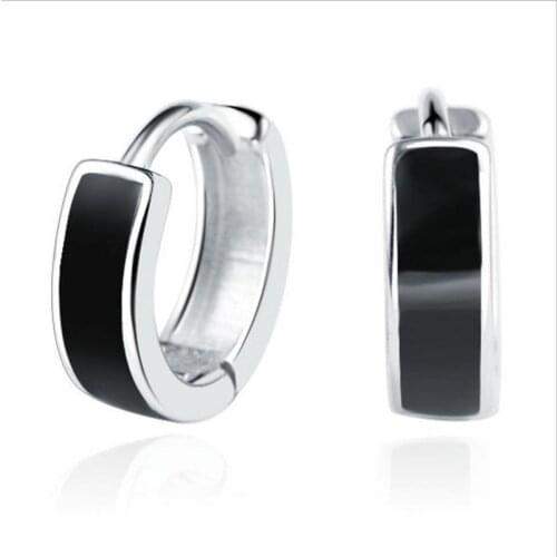 Everoyal Charm Male Hoop Earrings Jewelry Women Fashion 925 Sterling Silver Earrings For Men Accessories Lady Birthday Gift