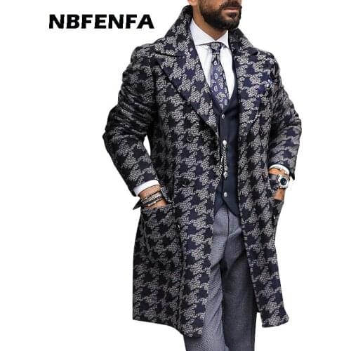Men Wool Blends Coat Autumn Winter Jacket Male Long Jackets Mens Clothing Solid Windbreaker Outwears Fashion Male Overall LA387
