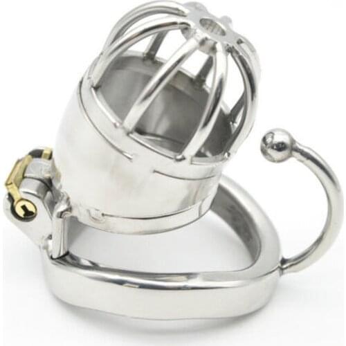 Stainless Steel Male Chastity Small Cage With Base ArcRing Devices C277 cock ring sex toys chastity