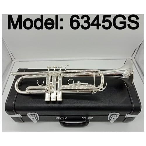 Music Fancier Club Bb Trumpet 6345GS Silver Plated Music Instruments Profesional Trumpets Student Included Case Mouthpiece