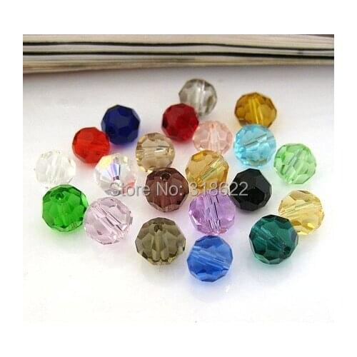 2015 New wholesale Grade A 6mm glass Beads 12 colors DIY Jewelry Making round loose crystal Beads 300pcs
