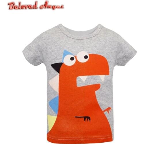 2019 New Summer Children Clothing Baby Boy T Shirt Cotton Dinosaur Short Sleeve T-shirt Kids Casual Sport Clothes Girls Tops